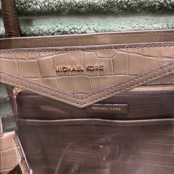 Michael Kors Brown and Transparent Tote - Picture 2 of 7